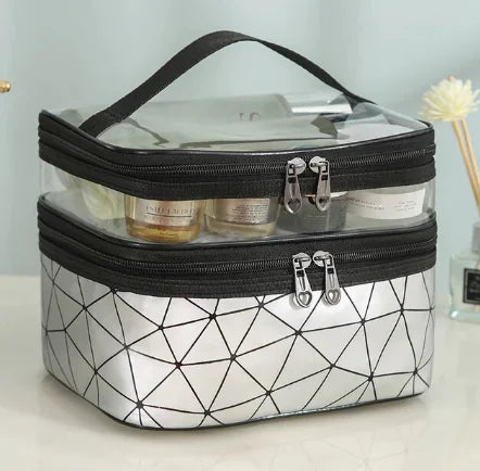 Multifunction Double Transparent Cosmetic Bag